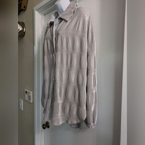 Free People Grey My Best Top ruched velvet - Picture 7 of 11